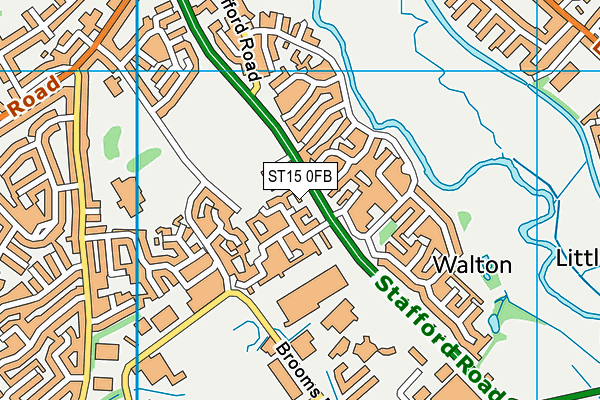 ST15 0FB map - OS VectorMap District (Ordnance Survey)