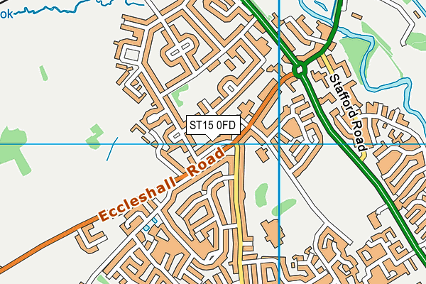 ST15 0FD map - OS VectorMap District (Ordnance Survey)