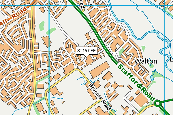 ST15 0FE map - OS VectorMap District (Ordnance Survey)