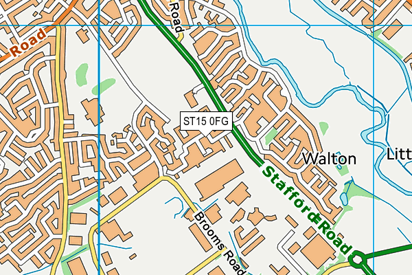 ST15 0FG map - OS VectorMap District (Ordnance Survey)