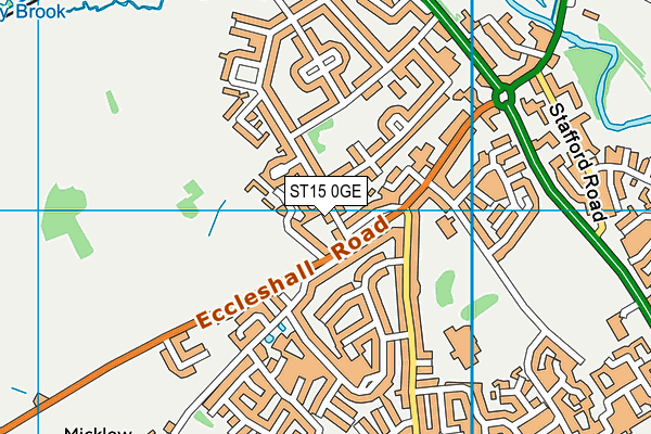 ST15 0GE map - OS VectorMap District (Ordnance Survey)