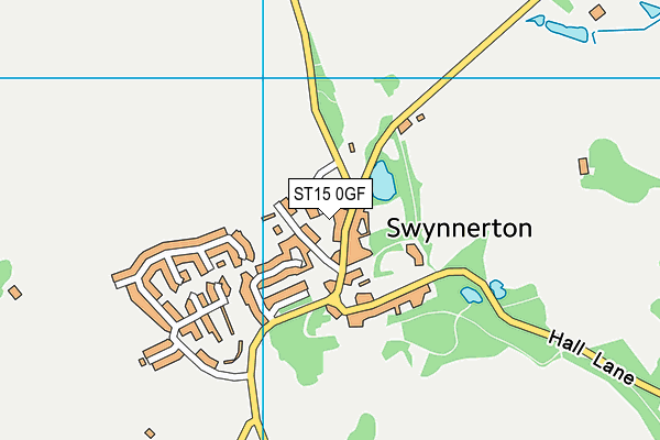 ST15 0GF map - OS VectorMap District (Ordnance Survey)