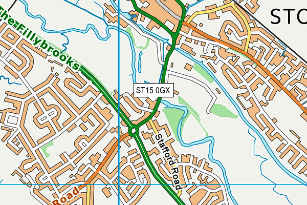 ST15 0GX map - OS VectorMap District (Ordnance Survey)