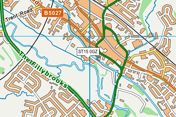 ST15 0GZ map - OS VectorMap District (Ordnance Survey)