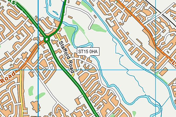 ST15 0HA map - OS VectorMap District (Ordnance Survey)