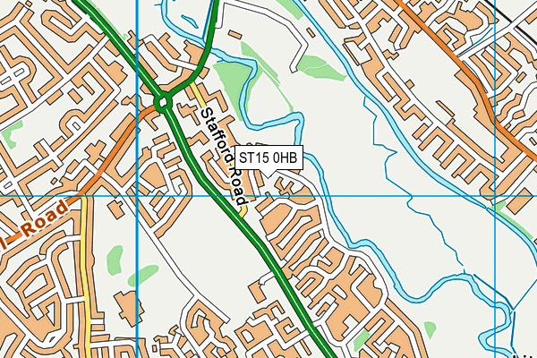 ST15 0HB map - OS VectorMap District (Ordnance Survey)