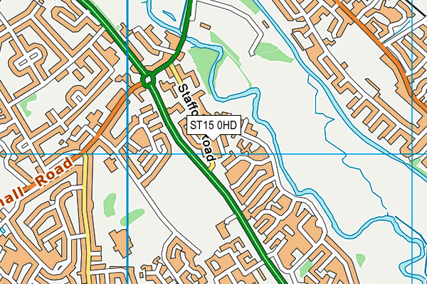 ST15 0HD map - OS VectorMap District (Ordnance Survey)