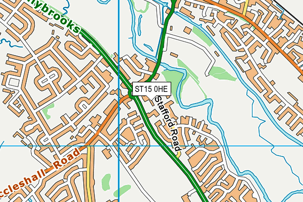 ST15 0HE map - OS VectorMap District (Ordnance Survey)