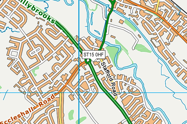 ST15 0HF map - OS VectorMap District (Ordnance Survey)