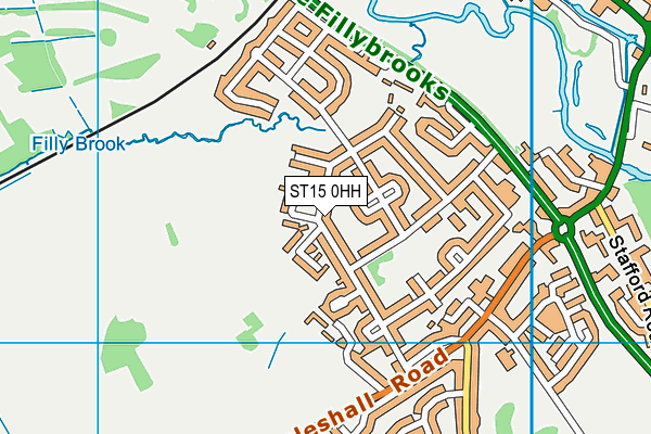 ST15 0HH map - OS VectorMap District (Ordnance Survey)