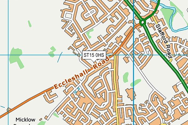 ST15 0HS map - OS VectorMap District (Ordnance Survey)