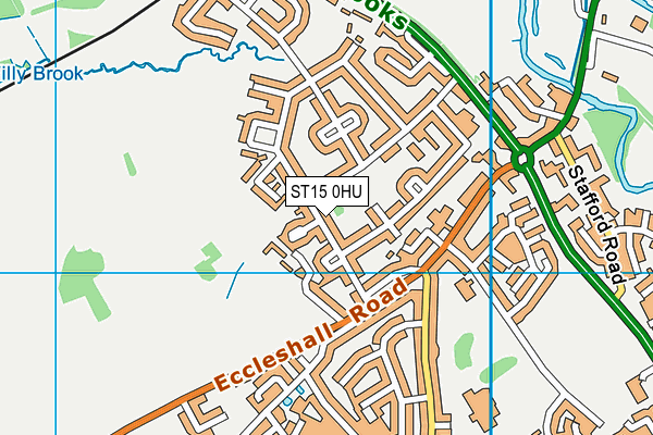 ST15 0HU map - OS VectorMap District (Ordnance Survey)