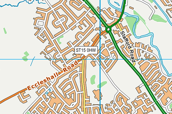 ST15 0HW map - OS VectorMap District (Ordnance Survey)