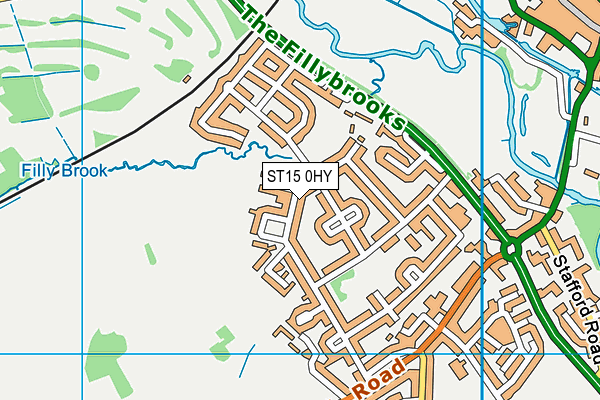 Manor Hill First School map (ST15 0HY) - OS VectorMap District (Ordnance Survey)