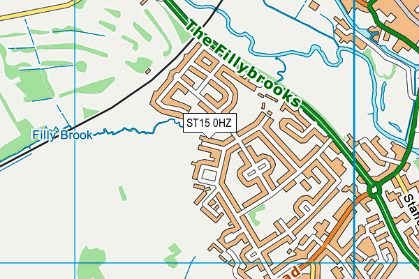 ST15 0HZ map - OS VectorMap District (Ordnance Survey)