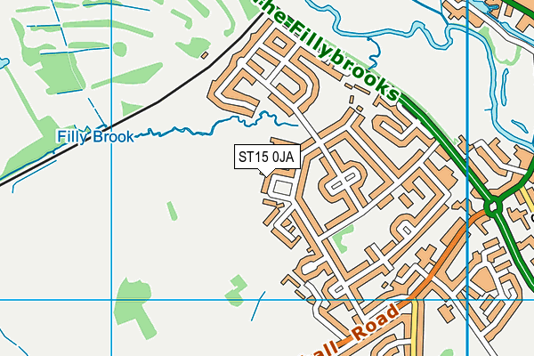 ST15 0JA map - OS VectorMap District (Ordnance Survey)