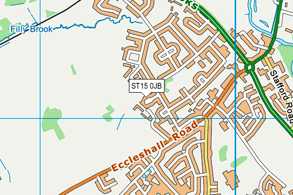ST15 0JB map - OS VectorMap District (Ordnance Survey)