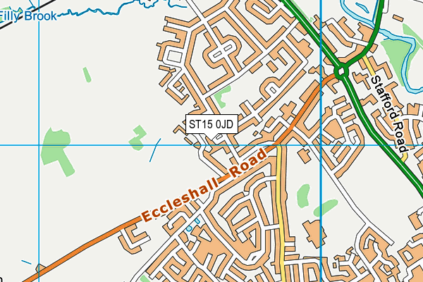 ST15 0JD map - OS VectorMap District (Ordnance Survey)