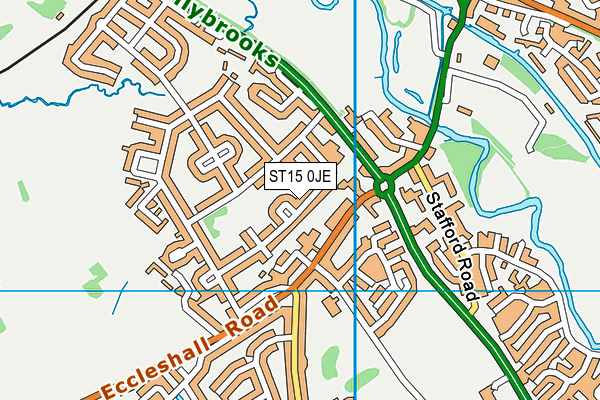 ST15 0JE map - OS VectorMap District (Ordnance Survey)