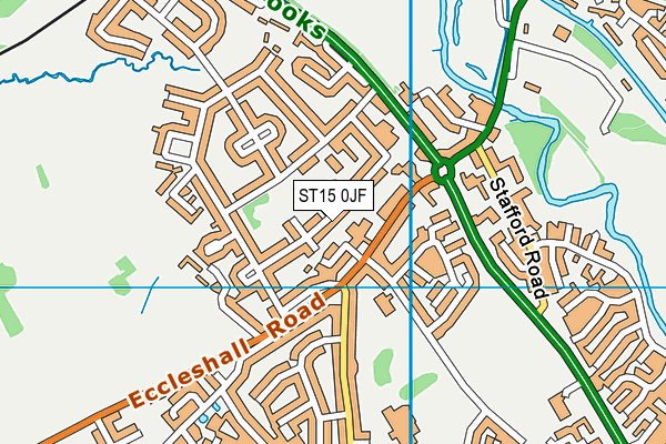 ST15 0JF map - OS VectorMap District (Ordnance Survey)