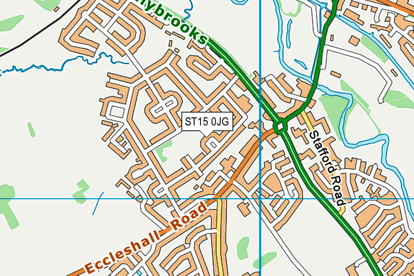 ST15 0JG map - OS VectorMap District (Ordnance Survey)