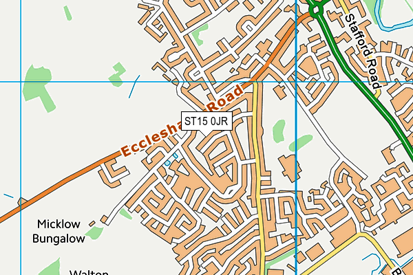 ST15 0JR map - OS VectorMap District (Ordnance Survey)