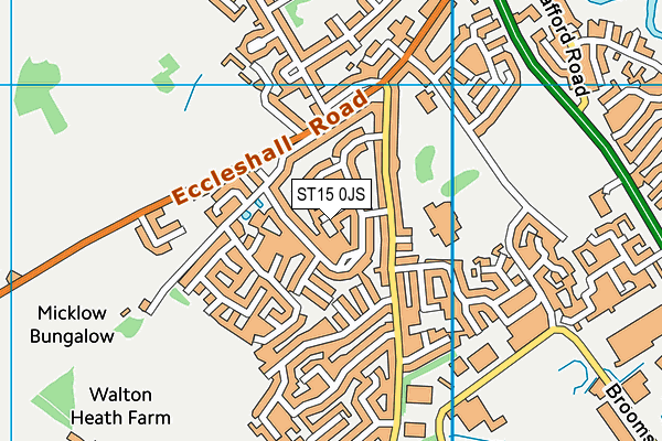 ST15 0JS map - OS VectorMap District (Ordnance Survey)