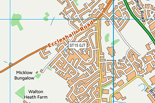 ST15 0JT map - OS VectorMap District (Ordnance Survey)