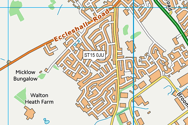 ST15 0JU map - OS VectorMap District (Ordnance Survey)