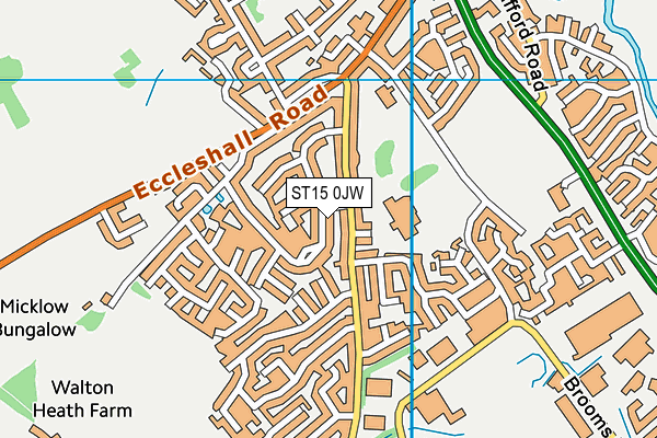 ST15 0JW map - OS VectorMap District (Ordnance Survey)