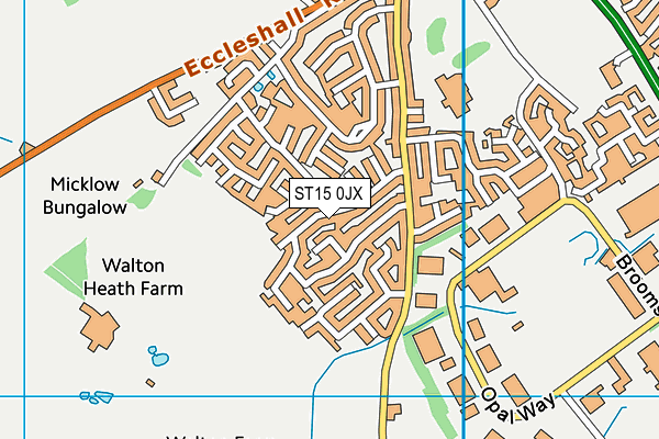 ST15 0JX map - OS VectorMap District (Ordnance Survey)