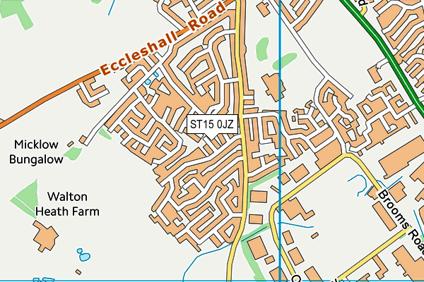 ST15 0JZ map - OS VectorMap District (Ordnance Survey)