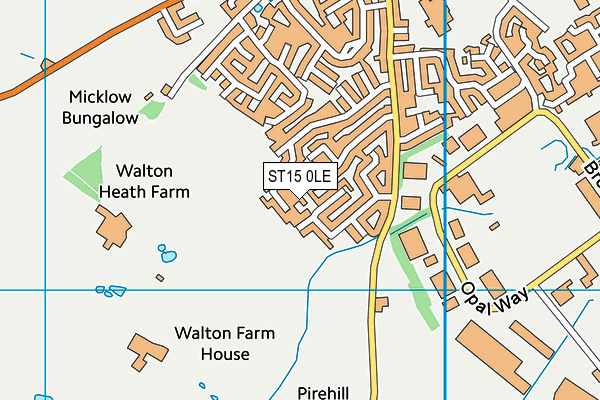 ST15 0LE map - OS VectorMap District (Ordnance Survey)