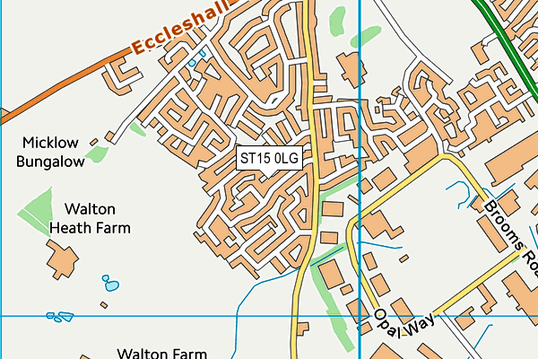 ST15 0LG map - OS VectorMap District (Ordnance Survey)