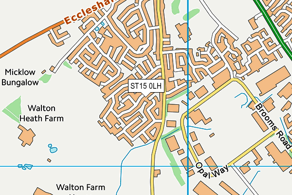 ST15 0LH map - OS VectorMap District (Ordnance Survey)