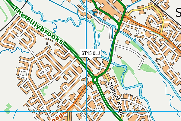 ST15 0LJ map - OS VectorMap District (Ordnance Survey)