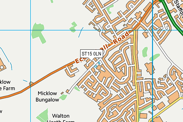 ST15 0LN map - OS VectorMap District (Ordnance Survey)