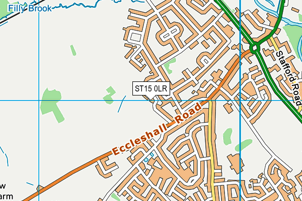 ST15 0LR map - OS VectorMap District (Ordnance Survey)