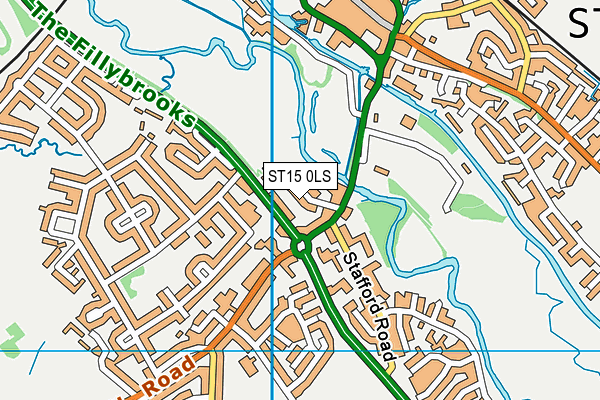 ST15 0LS map - OS VectorMap District (Ordnance Survey)