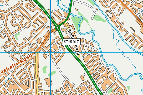 ST15 0LZ map - OS VectorMap District (Ordnance Survey)