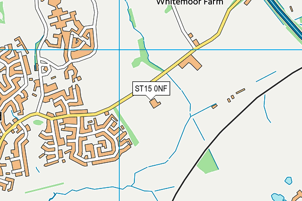 Wellbeing Park map (ST15 0NF) - OS VectorMap District (Ordnance Survey)