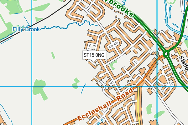 ST15 0NG map - OS VectorMap District (Ordnance Survey)