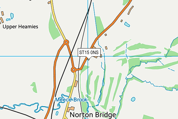 Norton Bridge Golf Club (Closed) map (ST15 0NS) - OS VectorMap District (Ordnance Survey)