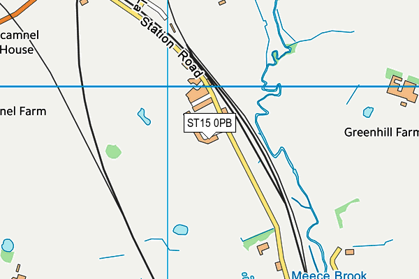 ST15 0PB map - OS VectorMap District (Ordnance Survey)