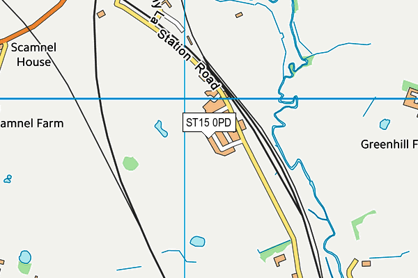 ST15 0PD map - OS VectorMap District (Ordnance Survey)