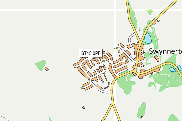 ST15 0PF map - OS VectorMap District (Ordnance Survey)