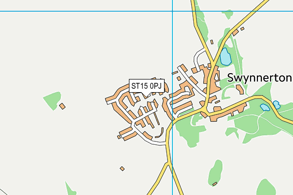 ST15 0PJ map - OS VectorMap District (Ordnance Survey)