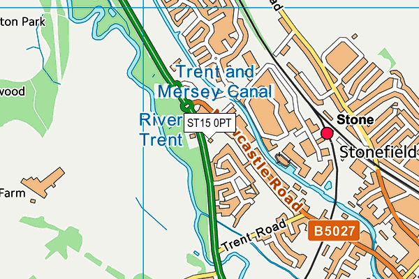 ST15 0PT map - OS VectorMap District (Ordnance Survey)