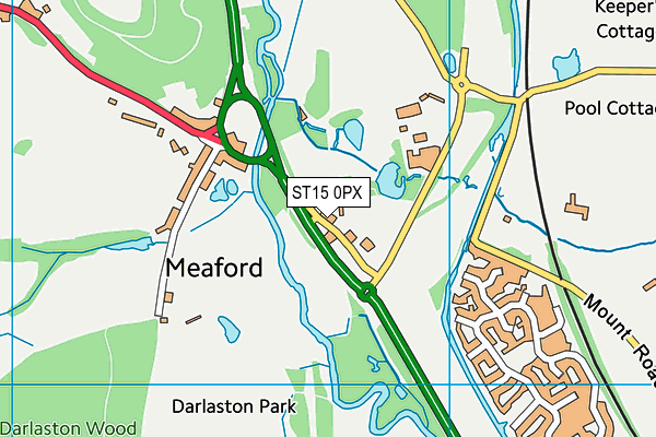 ST15 0PX map - OS VectorMap District (Ordnance Survey)