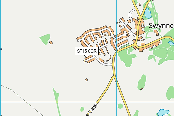 Stone Sp Cricket Club (Staffs) map (ST15 0QR) - OS VectorMap District (Ordnance Survey)